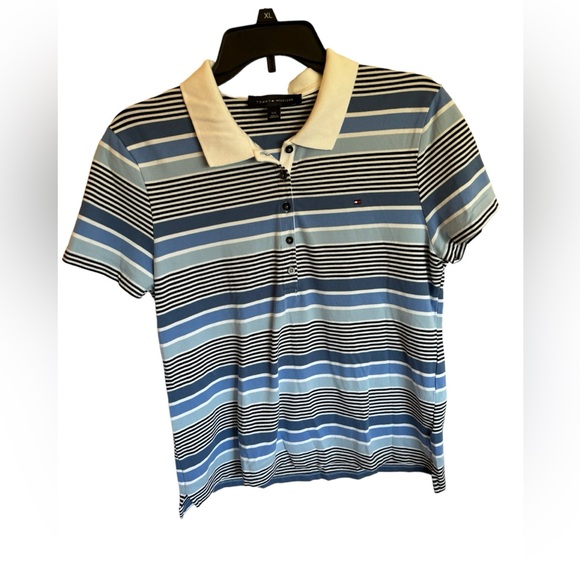 Tommy Hilfiger Boys Striped‎ Polo Shirt Size Large - Picture 1 of 7